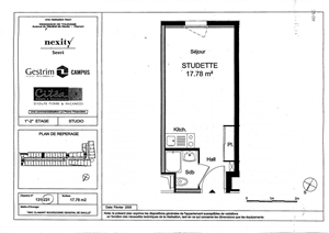 studio à la vente -   92140  CLAMART, surface 17 m2 vente studio - UBI430589144